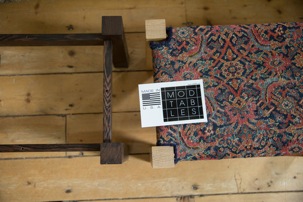 Swappable Top Vintage Persian Rug Stool