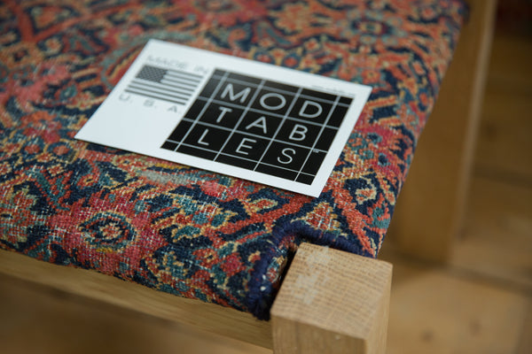 Swappable Top Vintage Persian Rug Stool