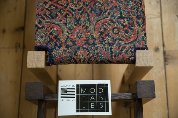 Swappable Top Vintage Persian Rug Stool