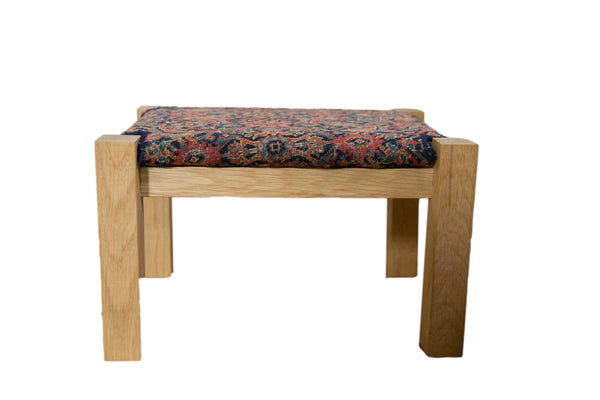 Swappable Top Vintage Persian Rug Stool