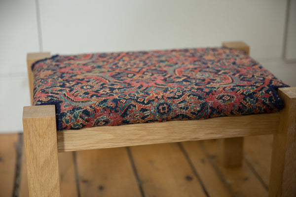 Swappable Top Vintage Persian Rug Stool