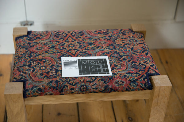 Swappable Top Vintage Persian Rug Stool