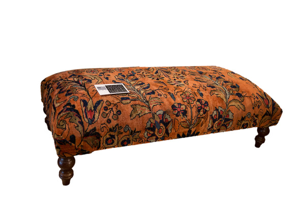 Swappable Top Vintage Persian Rug Ottoman Coffee Table